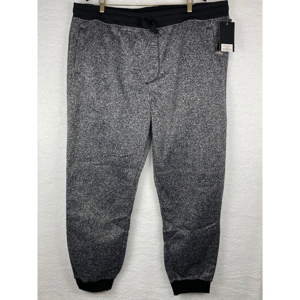 Southpole Mens Big and‎ Tall Jogger Sweatpants Marled Grey Black Fleece 5XB NEW